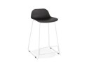 BS02020BLWH 5420072058436 Tabouret snack mi-hauteur BABYLOS MINI noir avec pieds en métal blanc