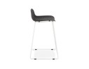Tabouret snack mi-hauteur BABYLOS MINI noir avec pieds en métal blanc