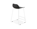 Tabouret snack mi-hauteur BABYLOS MINI noir avec pieds en métal blanc