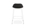 Tabouret snack mi-hauteur BABYLOS MINI noir avec pieds en métal blanc
