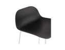 Tabouret snack mi-hauteur BABYLOS MINI noir avec pieds en métal blanc