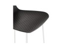 Tabouret snack mi-hauteur BABYLOS MINI noir avec pieds en métal blanc