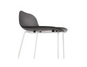 Tabouret snack mi-hauteur BABYLOS MINI noir avec pieds en métal blanc