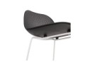 Tabouret snack mi-hauteur BABYLOS MINI noir avec pieds en métal blanc