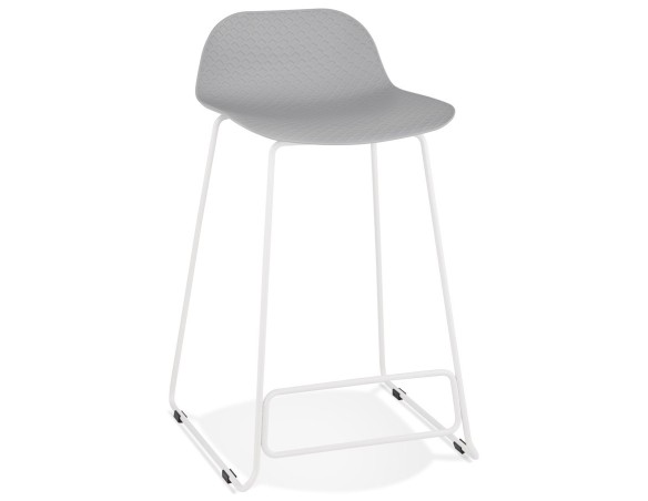 BS02030GRWH 5420072058450 Tabouret snack mi-hauteur BABYLOS MINI gris avec pieds en métal blanc