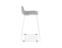 Tabouret snack mi-hauteur BABYLOS MINI gris avec pieds en métal blanc