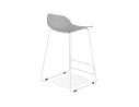 Tabouret snack mi-hauteur BABYLOS MINI gris avec pieds en métal blanc