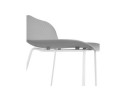 Tabouret snack mi-hauteur BABYLOS MINI gris avec pieds en métal blanc