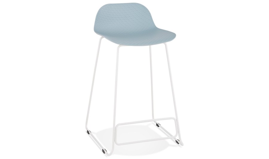 BS02040BUWH 5420072058474 Tabouret snack mi-hauteur BABYLOS MINI bleu avec pieds en métal blanc