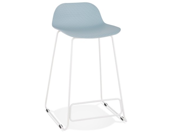 BS02040BUWH 5420072058474 Tabouret snack mi-hauteur BABYLOS MINI bleu avec pieds en métal blanc