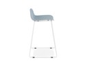 Tabouret snack mi-hauteur BABYLOS MINI bleu avec pieds en métal blanc