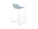 Tabouret snack mi-hauteur BABYLOS MINI bleu avec pieds en métal blanc