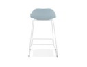 Tabouret snack mi-hauteur BABYLOS MINI bleu avec pieds en métal blanc