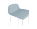 Tabouret snack mi-hauteur BABYLOS MINI bleu avec pieds en métal blanc