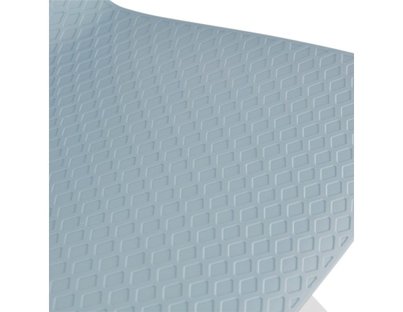 Tabouret snack mi-hauteur BABYLOS MINI bleu avec pieds en métal blanc