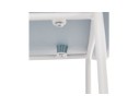 Tabouret snack mi-hauteur BABYLOS MINI bleu avec pieds en métal blanc