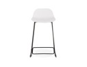 Tabouret snack mi-hauteur BABYLOS MINI blanc avec pieds en métal noir