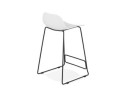 Tabouret snack mi-hauteur BABYLOS MINI blanc avec pieds en métal noir