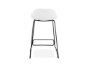 Tabouret snack mi-hauteur BABYLOS MINI blanc avec pieds en métal noir