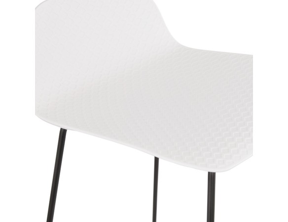 Tabouret snack mi-hauteur BABYLOS MINI blanc avec pieds en métal noir