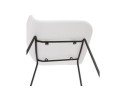 Tabouret snack mi-hauteur BABYLOS MINI blanc avec pieds en métal noir