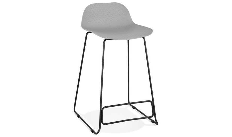BS02130GRBL 5420072058658 Tabouret snack mi-hauteur BABYLOS MINI gris avec pieds en métal noir