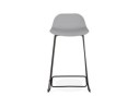 Tabouret snack mi-hauteur BABYLOS MINI gris avec pieds en métal noir