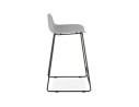 Tabouret snack mi-hauteur BABYLOS MINI gris avec pieds en métal noir