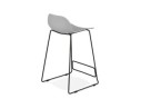 Tabouret snack mi-hauteur BABYLOS MINI gris avec pieds en métal noir