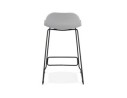 Tabouret snack mi-hauteur BABYLOS MINI gris avec pieds en métal noir