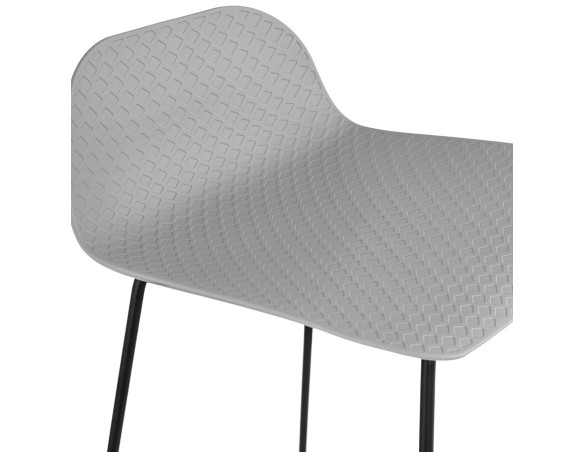 Tabouret snack mi-hauteur BABYLOS MINI gris avec pieds en métal noir