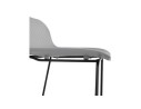 Tabouret snack mi-hauteur BABYLOS MINI gris avec pieds en métal noir