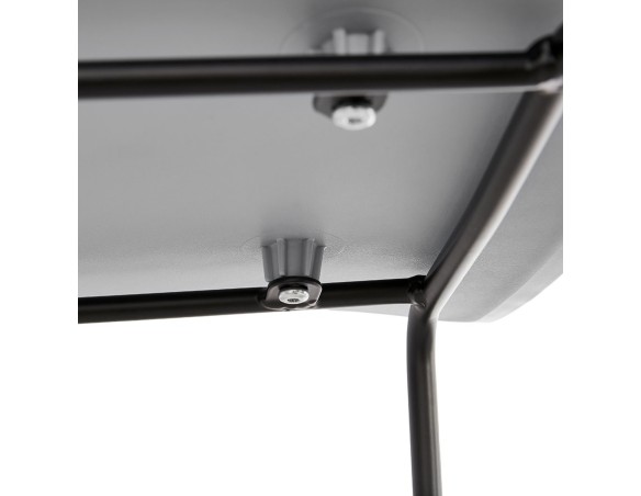 Tabouret snack mi-hauteur BABYLOS MINI gris avec pieds en métal noir