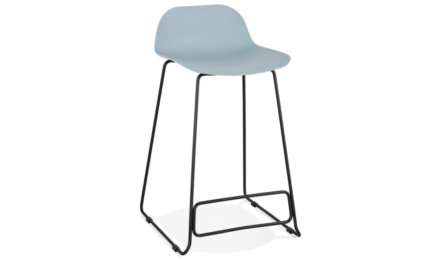 BS02140BUBL 5420072058672 Tabouret snack mi-hauteur BABYLOS MINI bleu avec pieds en métal noir