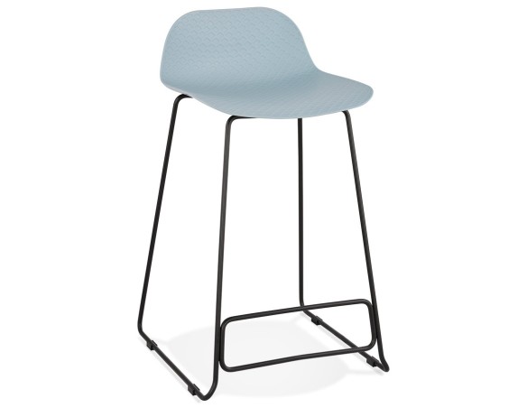 BS02140BUBL 5420072058672 Tabouret snack mi-hauteur BABYLOS MINI bleu avec pieds en métal noir