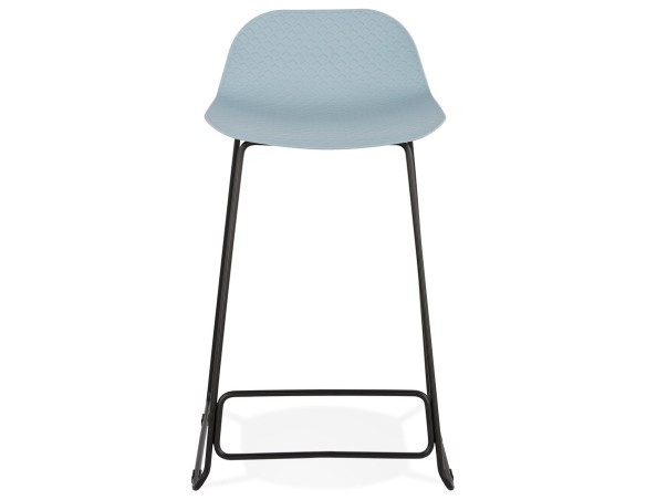 Tabouret snack mi-hauteur BABYLOS MINI bleu avec pieds en métal noir