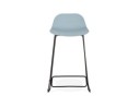 Tabouret snack mi-hauteur BABYLOS MINI bleu avec pieds en métal noir