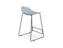 Tabouret snack mi-hauteur BABYLOS MINI bleu avec pieds en métal noir