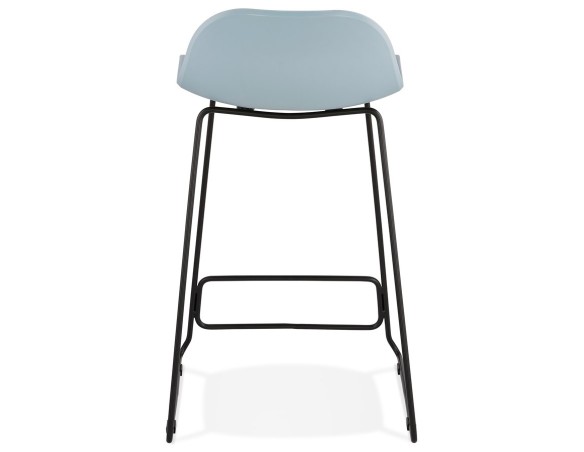Tabouret snack mi-hauteur BABYLOS MINI bleu avec pieds en métal noir