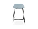 Tabouret snack mi-hauteur BABYLOS MINI bleu avec pieds en métal noir
