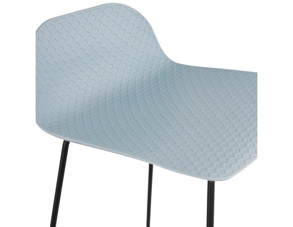 Tabouret snack mi-hauteur BABYLOS MINI bleu avec pieds en métal noir