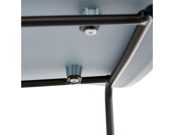 Tabouret snack mi-hauteur BABYLOS MINI bleu avec pieds en métal noir
