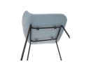 Tabouret snack mi-hauteur BABYLOS MINI bleu avec pieds en métal noir