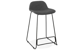 BS02390DGBL 5420072062723 Tabouret snack mi-hauteur MOSKOW MINI noir style industriel avec pieds en métal noir
