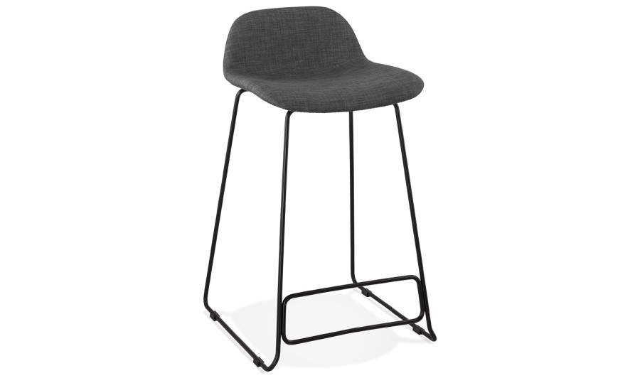 BS02390DGBL 5420072062723 Tabouret snack mi-hauteur MOSKOW MINI noir style industriel avec pieds en métal noir