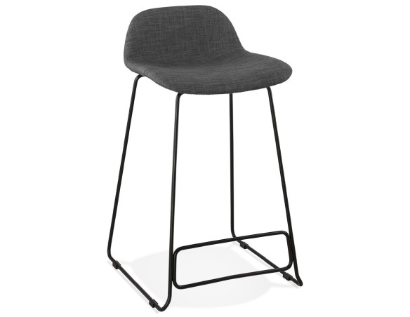 BS02390DGBL 5420072062723 Tabouret snack mi-hauteur MOSKOW MINI noir style industriel avec pieds en métal noir
