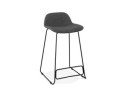 BS02390DGBL 5420072062723 Tabouret snack mi-hauteur MOSKOW MINI noir style industriel avec pieds en métal noir