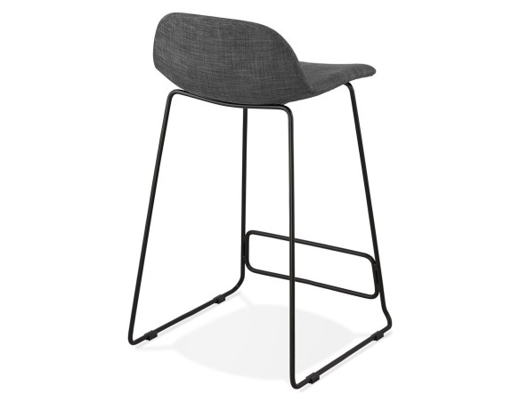 Tabouret snack mi-hauteur MOSKOW MINI noir style industriel avec pieds en métal noir