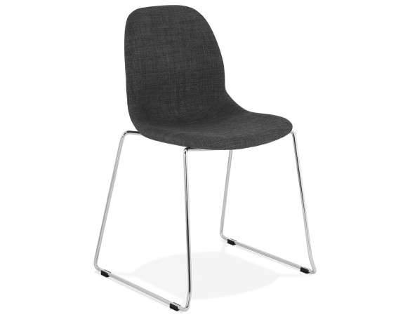 CH02180DGCH 5420072062983 Chaise design DISTRIKT en tissu gris foncé avec pieds en métal chromé