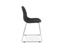 Chaise design DISTRIKT en tissu gris foncé avec pieds en métal chromé